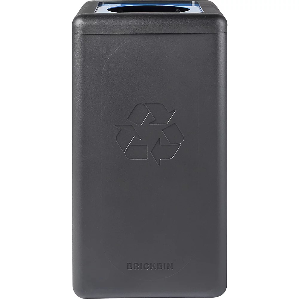 Afvalbak Voor Kringloopmateriaal BrickBin, Inhoud 65 L, Zwart, Deksel Blauw