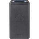 Afvalbak Voor Kringloopmateriaal BrickBin, Inhoud 65 L, Zwart, Deksel Blauw