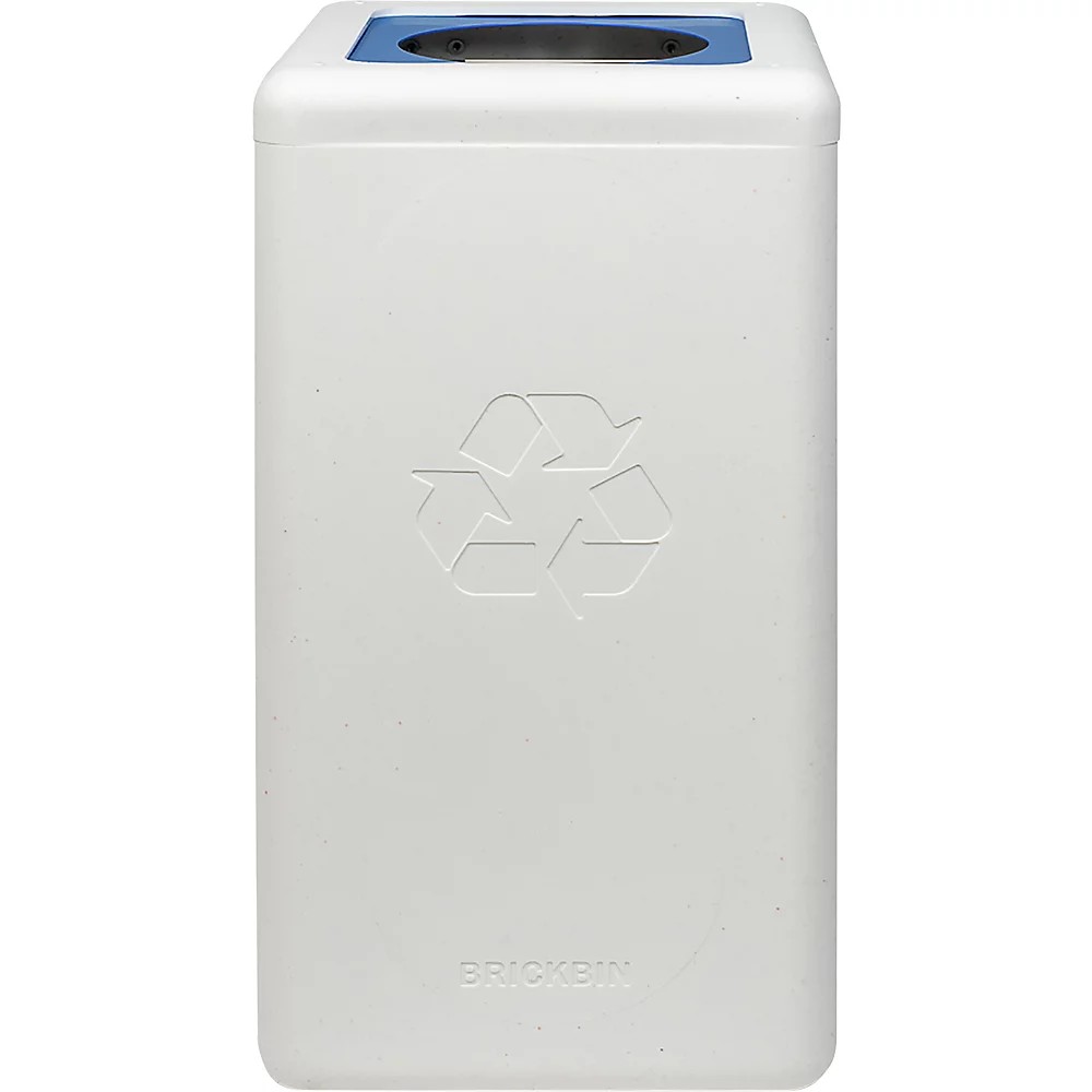 Afvalbak Voor Kringloopmateriaal BrickBin, Inhoud 65 L, Wit, Deksel Blauw
