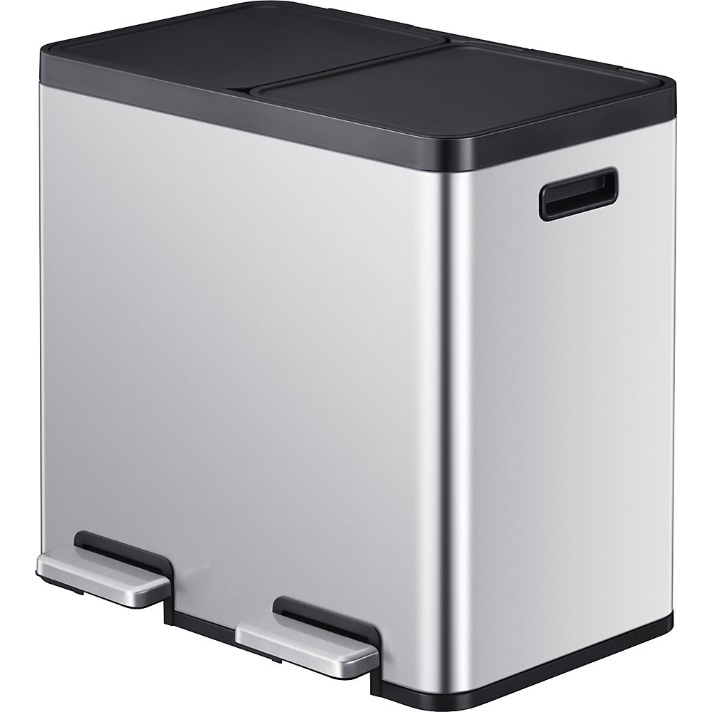 VEPA BINS Recycler Foot Pedal Bin Steel 44 L 2-fold Collector Stainless Steel