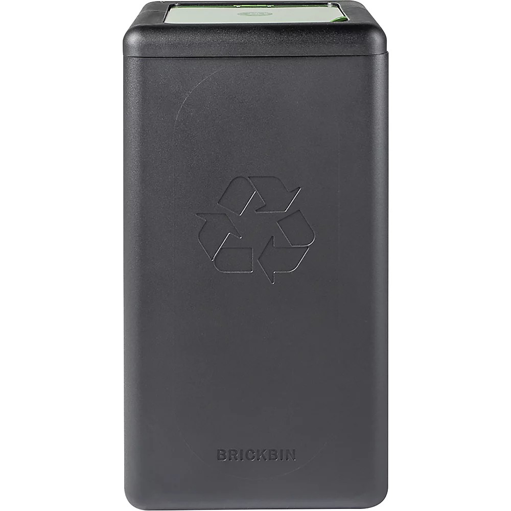 Afvalbak Voor Kringloopmateriaal BrickBin Met Deksel, Inhoud 65 L, Zwart/groen