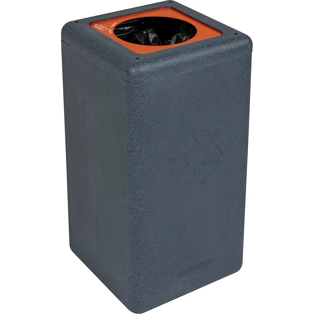 Poubelle circulaire BrickBin 65L Gris/Orange