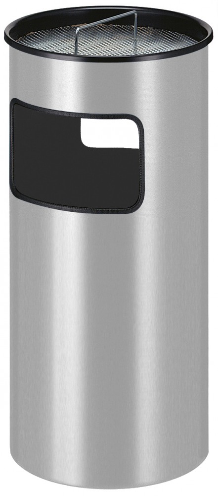 Poubelle-cendrier V-Part 50L Aluminium Gris