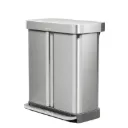 Poubelle recyclage rectangulaire 24+34L avec espace sacs, Simplehuman