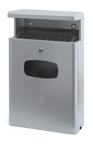 [31024247] Poubelle-cendrier d'extérieur avec protection pluie 16L, DutchDesign (Gris)