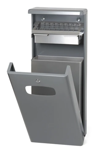 [31024506] Poubelle d'extérieur avec protection pluie 32L, DutchDesign (Gris)