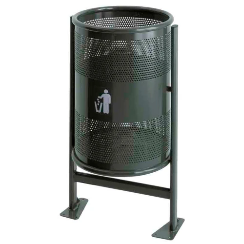 [50313448] Corbeille d'extérieur 60L sur support