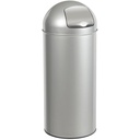 PUSH Poubelle Rossignol avec couvercle à trappe 45L Gris Clair